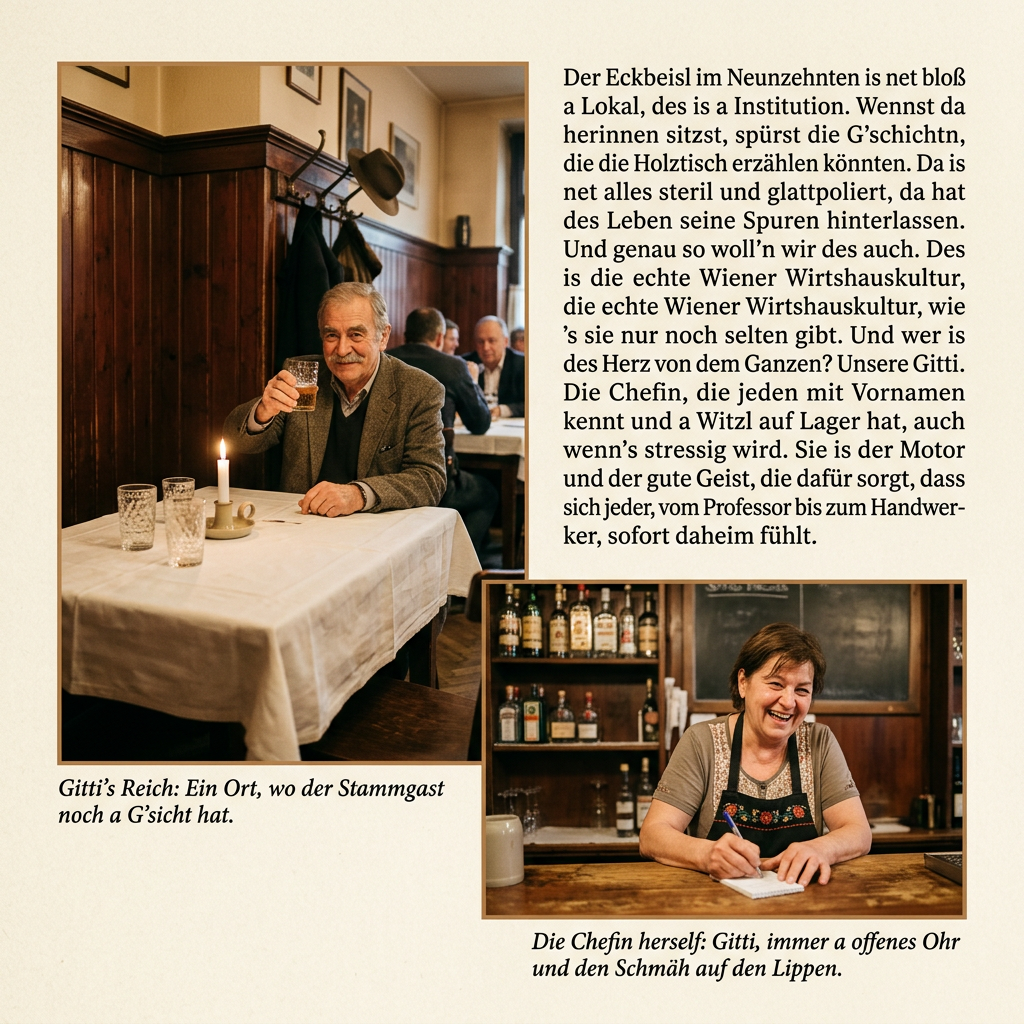 For Gasthaus s' Eckbeisl 1190 - 11 Restaurants & Gastronomie Section "charakter" (Convey the lived-i